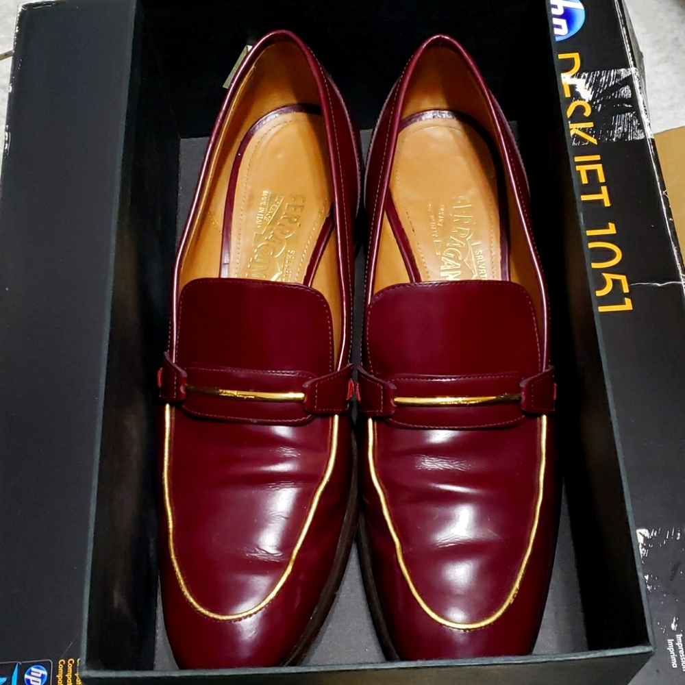 Salvatore Ferragamo Red Wine Loafers